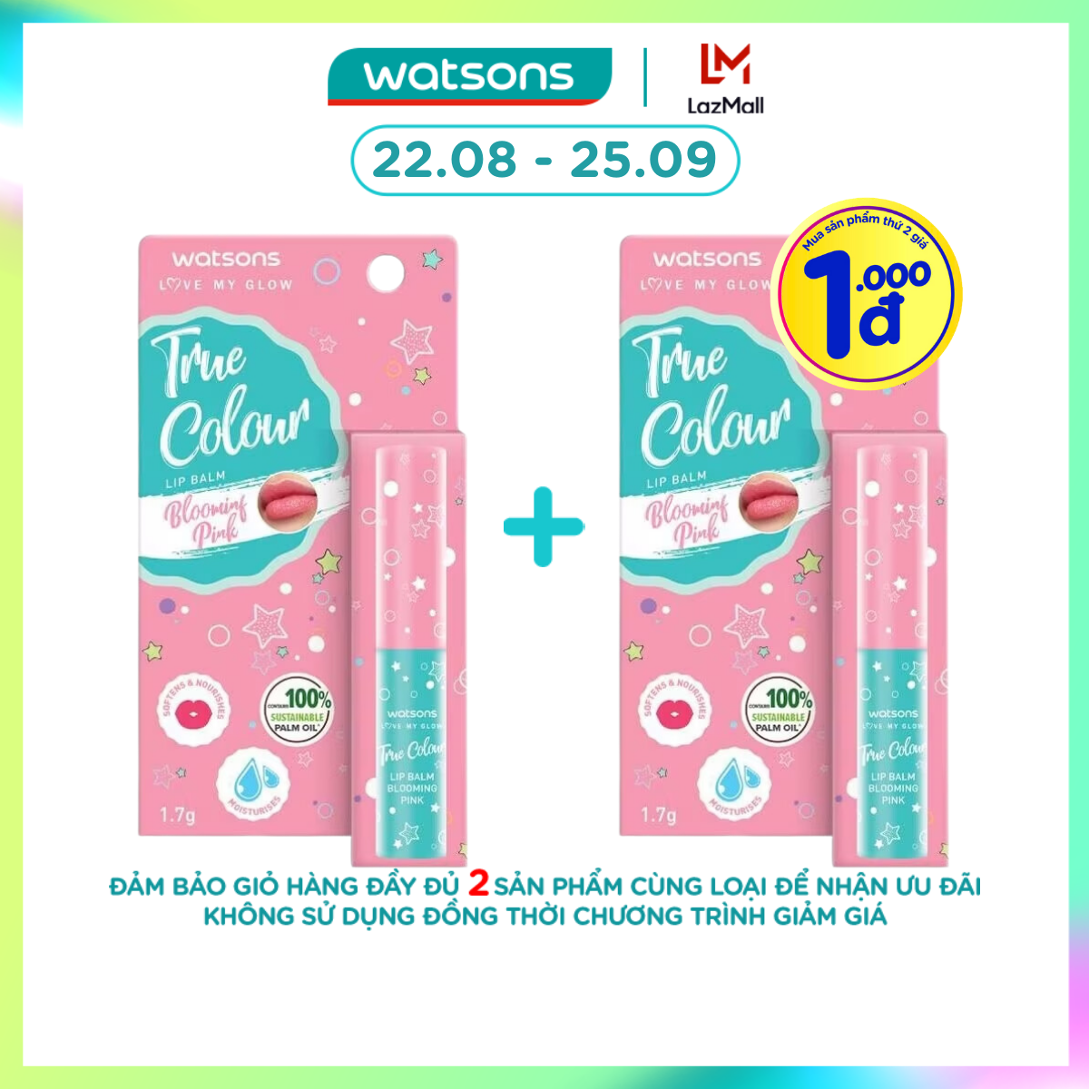 Watsons true color blooming pink lip balm 1.7g