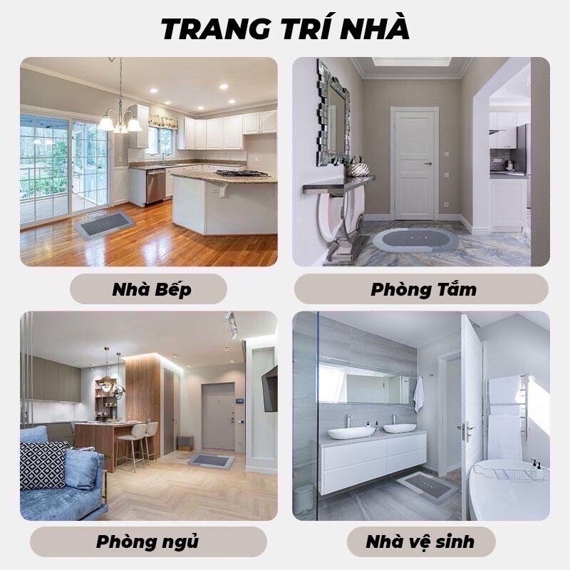 Thảm đẹp phòng tắm - Thảm Lau Chân Siêu Mềm Siêu Dày, Siêu Thấm Nước Chất Liệu Chống Trượt/Thảm nhà tắm, lót chân nhà vệ sinh, chống trơn trượt an toàn độ bền cao (nhiều màu)