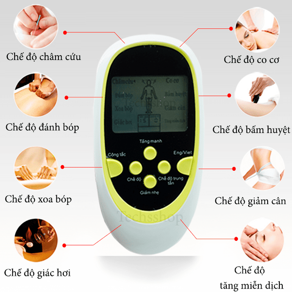 MÁY TRỊ LIỆU - MASSAGE XUNG ĐIỆN - 8 MIẾNG DÁN FULL BOX.
