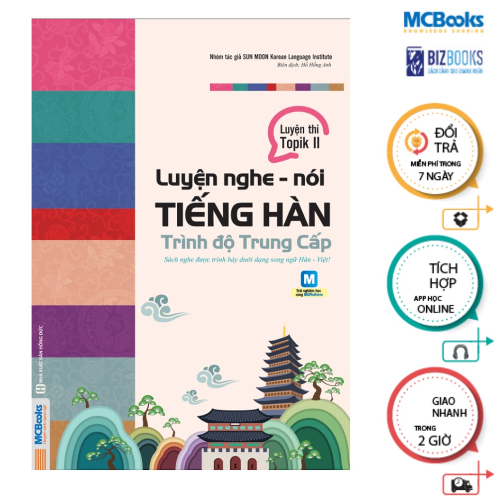 Sách - Luyện nghe- nói tiếng Hàn trung cấp - McBooks