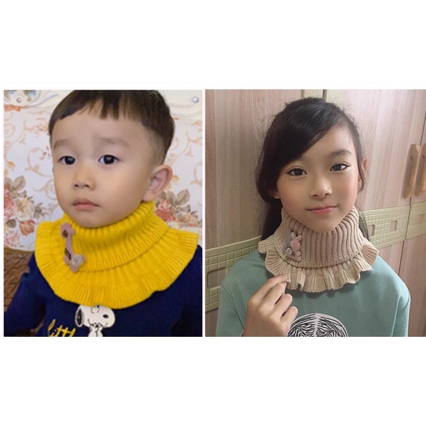 Khăn len cổ nhún dạng ống hình hươu