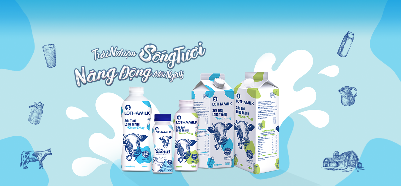 Sữa tươi thanh trùng Lothamilk chai 880ml