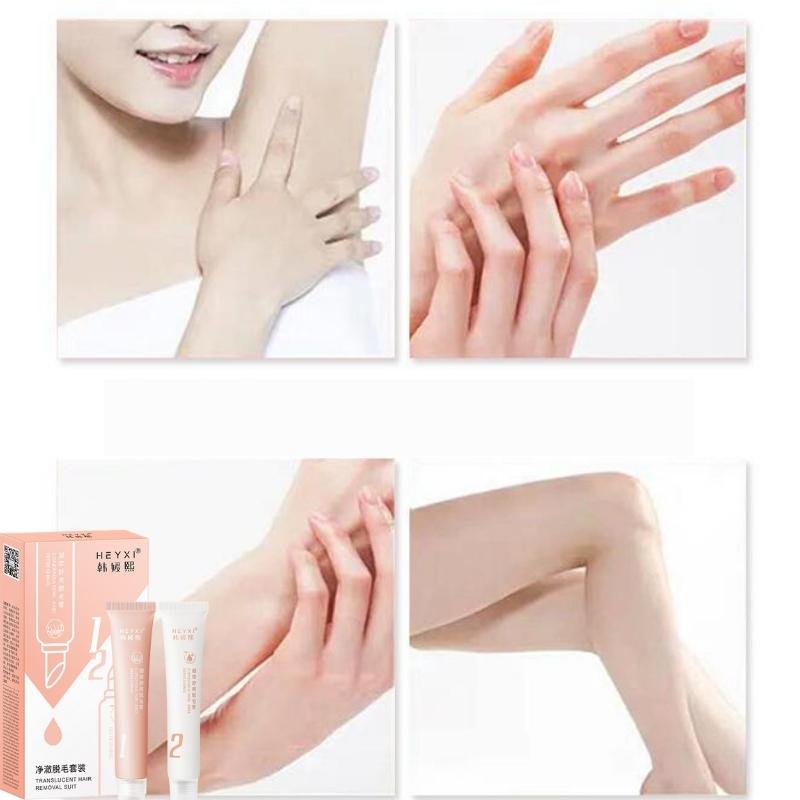 Kem Tẩy Lông Heyxi Nội Địa Trung Cao Cấp Kem Wax Lông An Toàn Không Đau Không Kích Ứng Da Tặng Kèm Kem Dưỡng Da