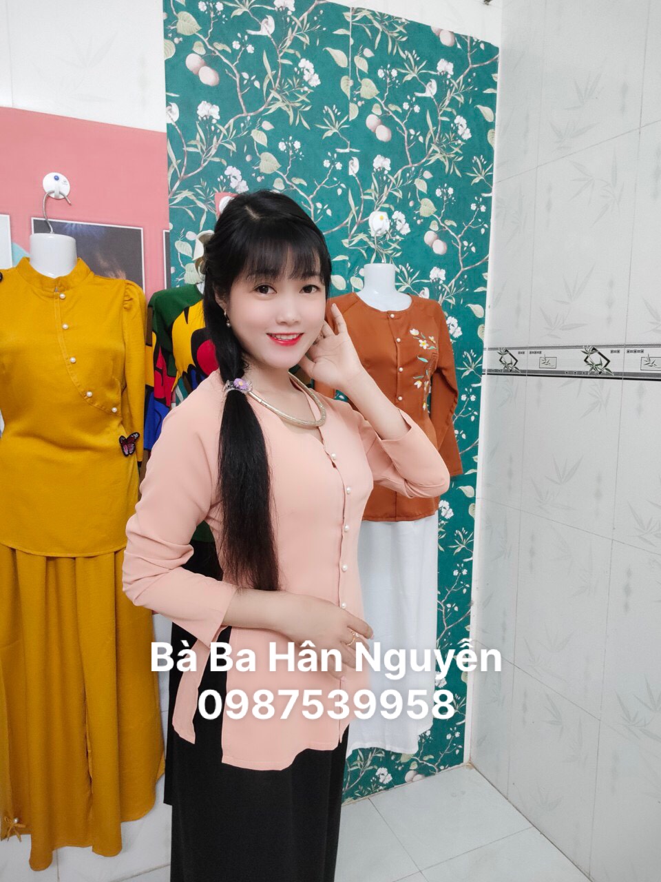 ÁO BÀ BA TRƠN CỔ TIM (KÈM QUẦN)