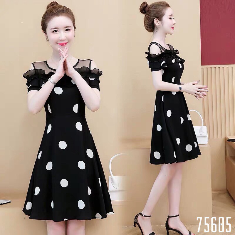 ĐẦM VOAN LỤA CHẤM BI SIÊU SANG CHO CÁC NÀNG
