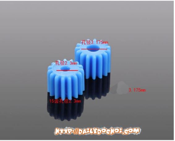 BR15R BÁNH RĂNG 15 RĂNG TRỤC 2.3 3.17MM GIÀNH CHO ĐỘNG CƠ 390 545 550