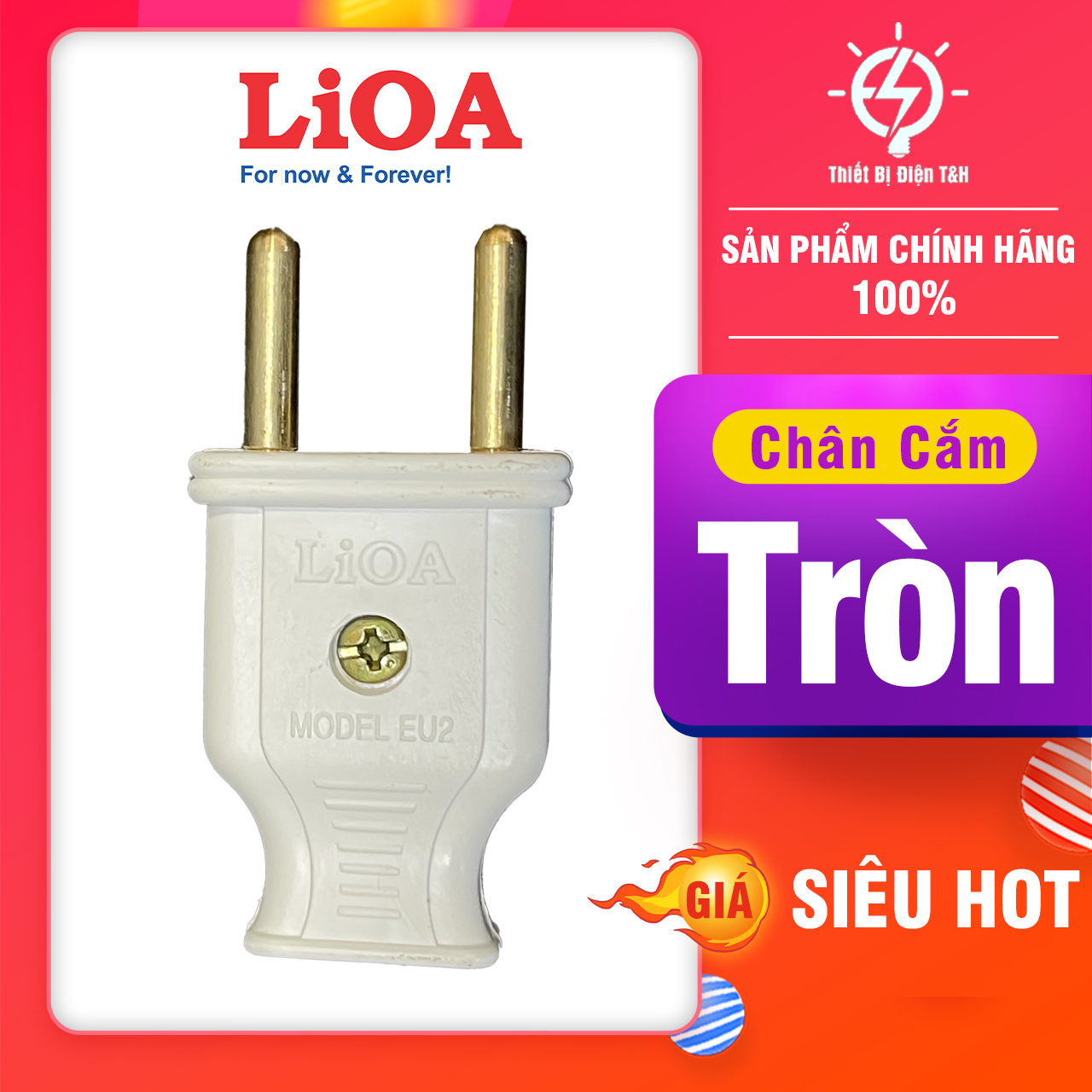Phích cắm điện LIOA chân tròn phi 4, phi 5