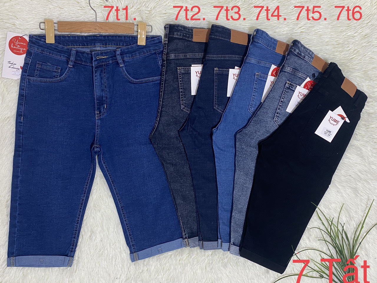 Quần ngố 7 tất jean lung cao có size 26-44 . freeship khi mua hàng. vải dày và co giãn.