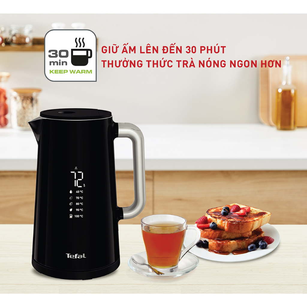[Quà tặng không bán] Bình đun siêu tốc Tefal Smart & Light KO850810 - 1800W, 1.7L