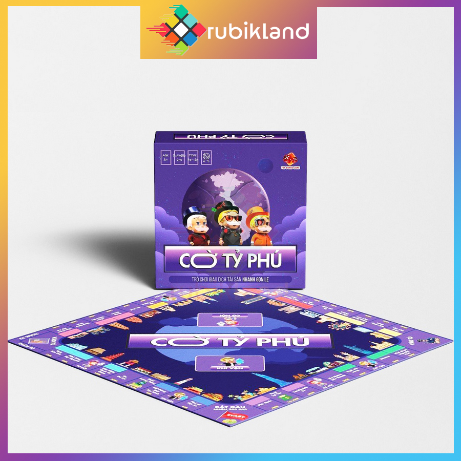 Bộ cờ tỷ phú hộp tím monopoly cờ tỉ phú đồ chơi trí tuệ giải trí xả stress tập làm doanh nhân board game