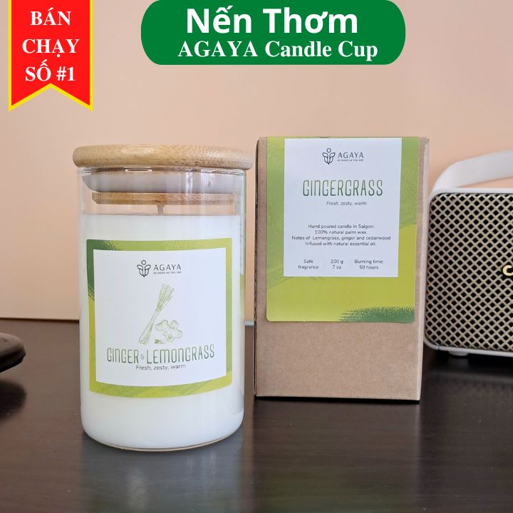 Nến Thơm khử mùi AGAYA Candle Cup - Mùi GINGERGRASS