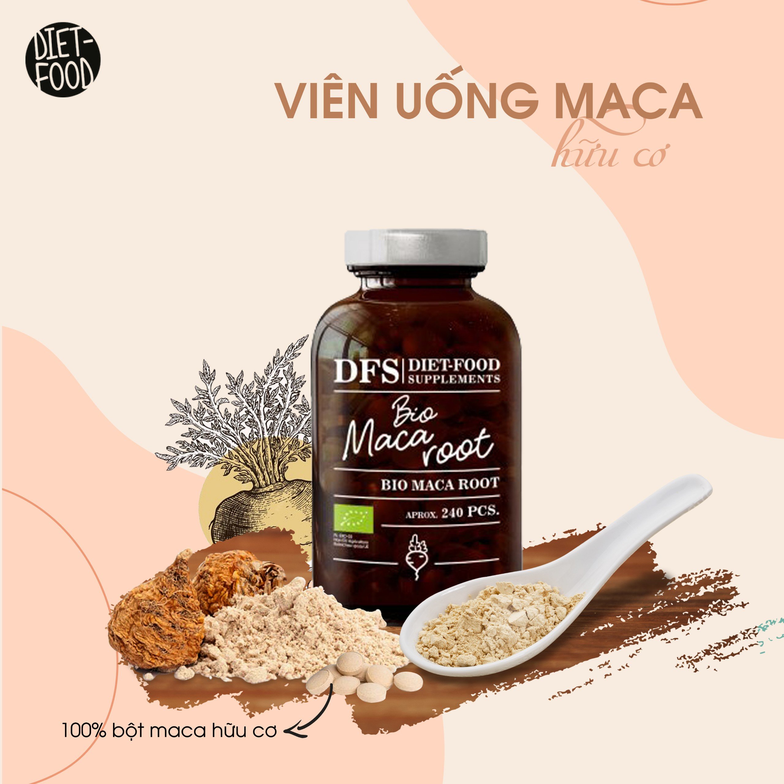 Bột Maca hữu cơ Diet Food 200g