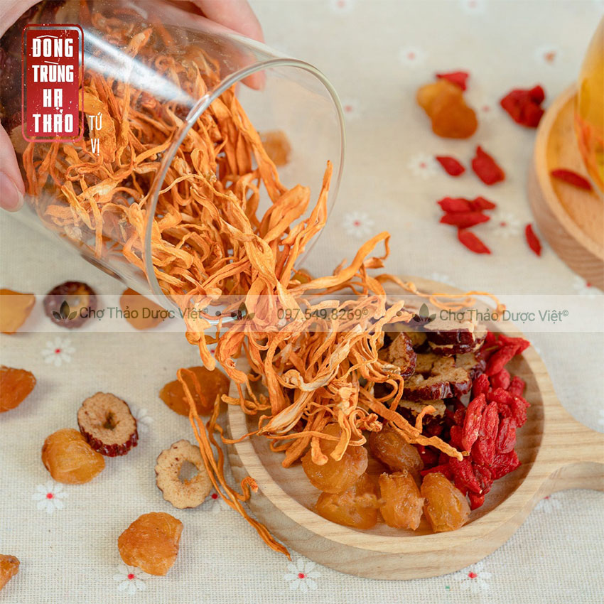 Trà đông trùng hạ thảo mix sẵn (Trà tứ vị bồi bổ sức khỏe, dưỡng nhan, tăng cường sức đề kháng)