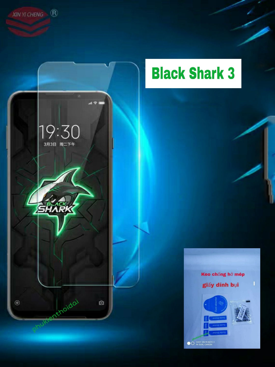 Cường lực Black Shark 3 / 3s / Shark 4 / 4s / 4 Pro / Shark 5 / 5 Pro trong suốt loại tốt 9H / 2.5D ( tặng keo mép