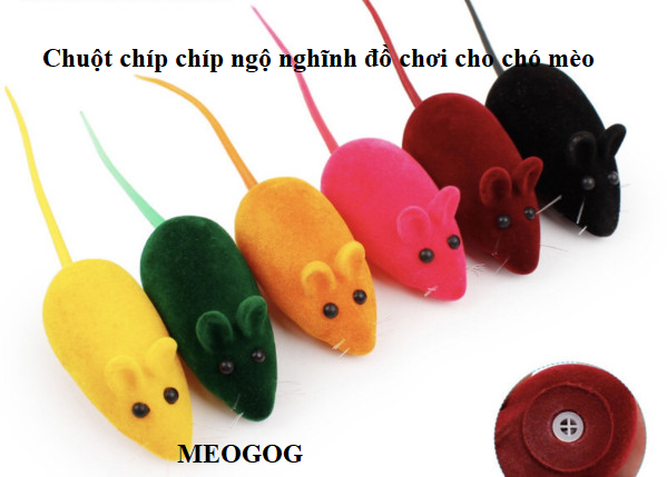 Chuột đồ chơi cho chó mèo - Chuột giả phát tiếng kêu chuột chip chip MEOGOG