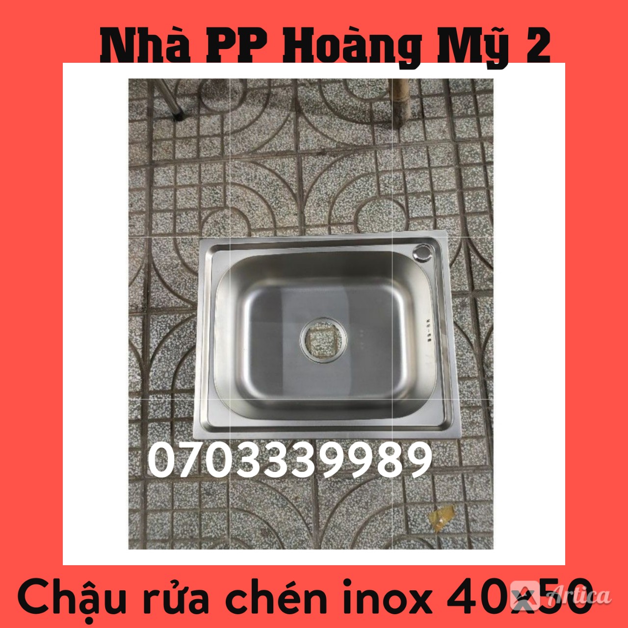 [HCM]Chậu Rửa Chén Inox - Kt 4050 - Kèm Bộ Xã