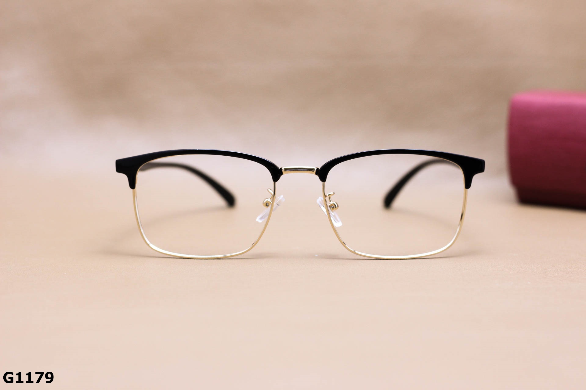 Gọng kính cận hợp kim vuông nửa viền unisex - lg1179