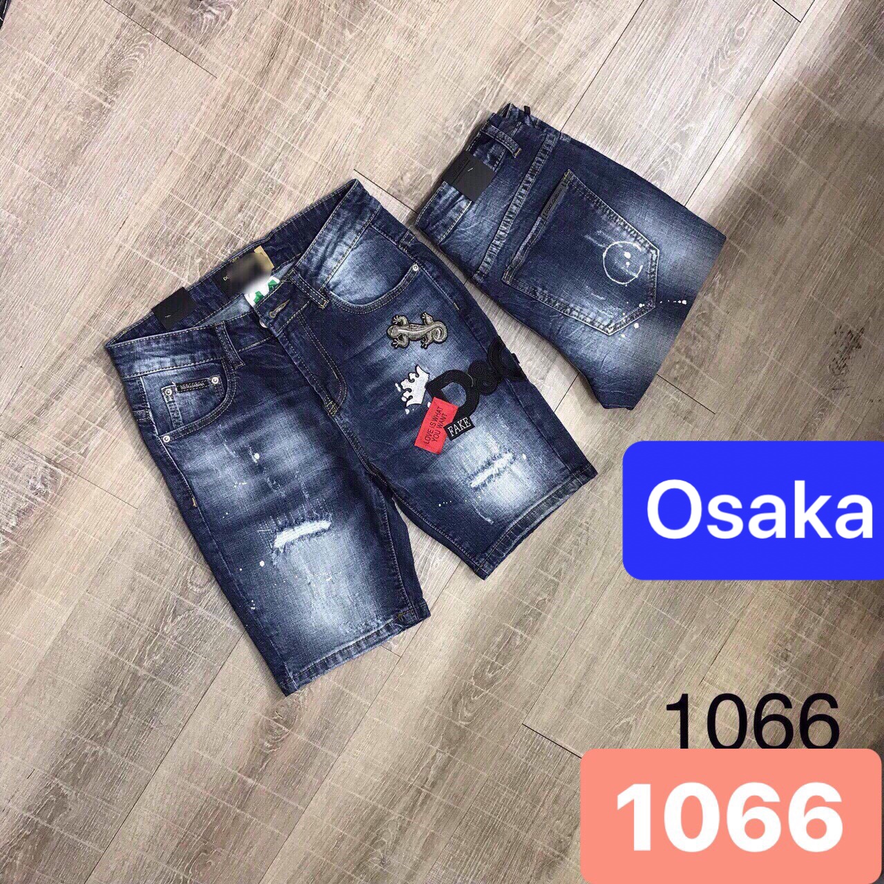 QUẦN SHORT JEAN NAM LỬNG NGỐ CHẤT BÒ XANH THÊU EKCO MỚI NHẬT BẢN CAO CẤP OK-1066 - OSAKA FASHION