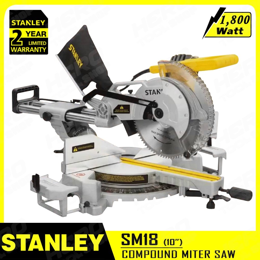 Chính hãng - máy cưa đa góc trượt 1800w stanley sm18 đĩa cắt 255mm