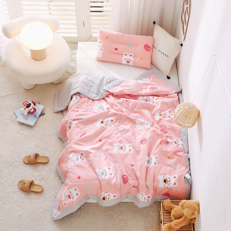 Chăn cotton trần bông mỏng cho bé - Kích thước 120-150cm
