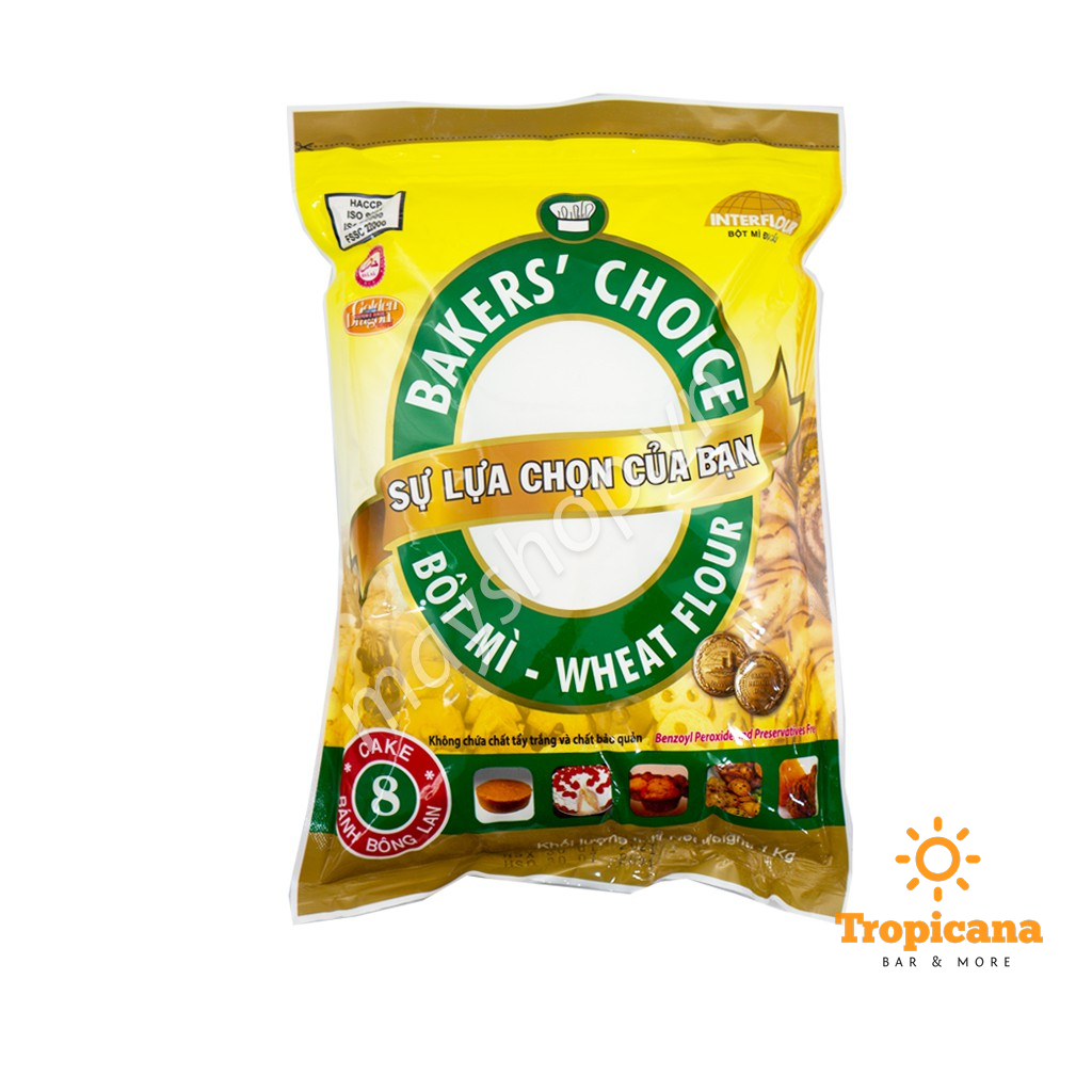 Bột mì số 8 làm bánh bông lan Baker Choice - Bịch 1kg
