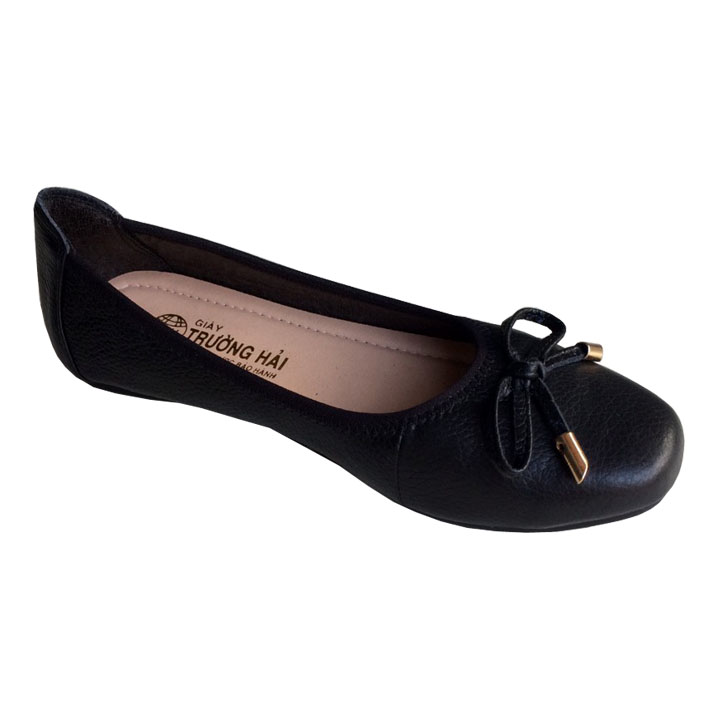 Giày búp bê đen  da bò cao cấp THBB016791