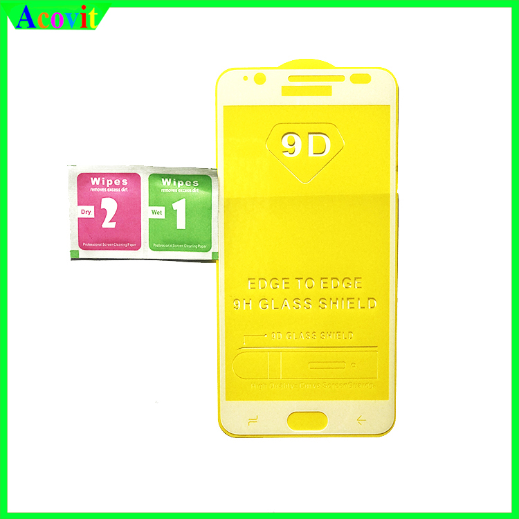 " Kính cường lực 9D Samsung J7 Prime " _ FULL Màn Hình _ Độ Cứng 9H _ Anh thật Sản Phẩm _ Acovit"
