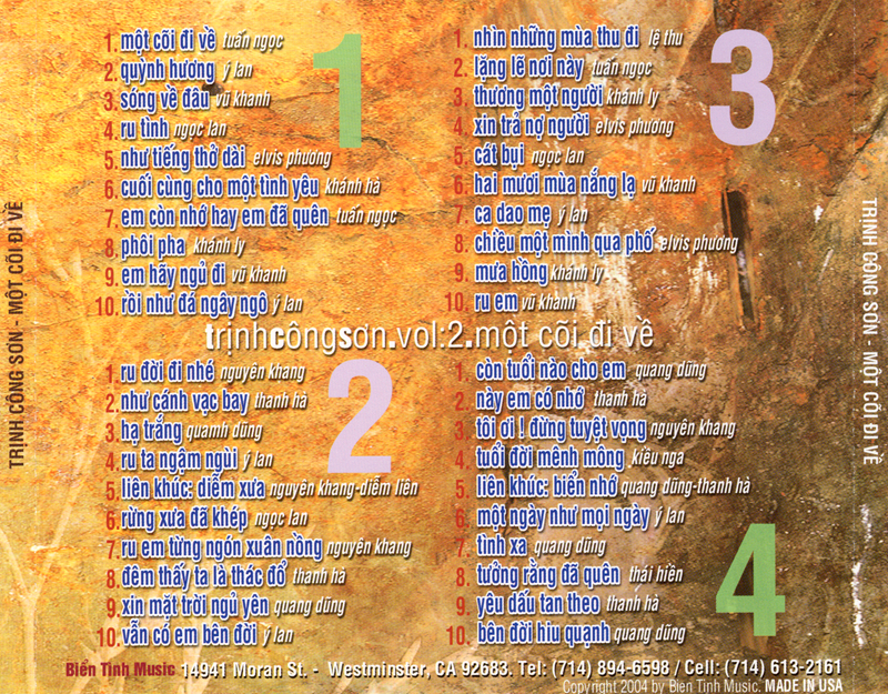 [MDCD] Đĩa CD Nhạc Trịnh Công Sơn - Một Cõi Đi Về - 4CD