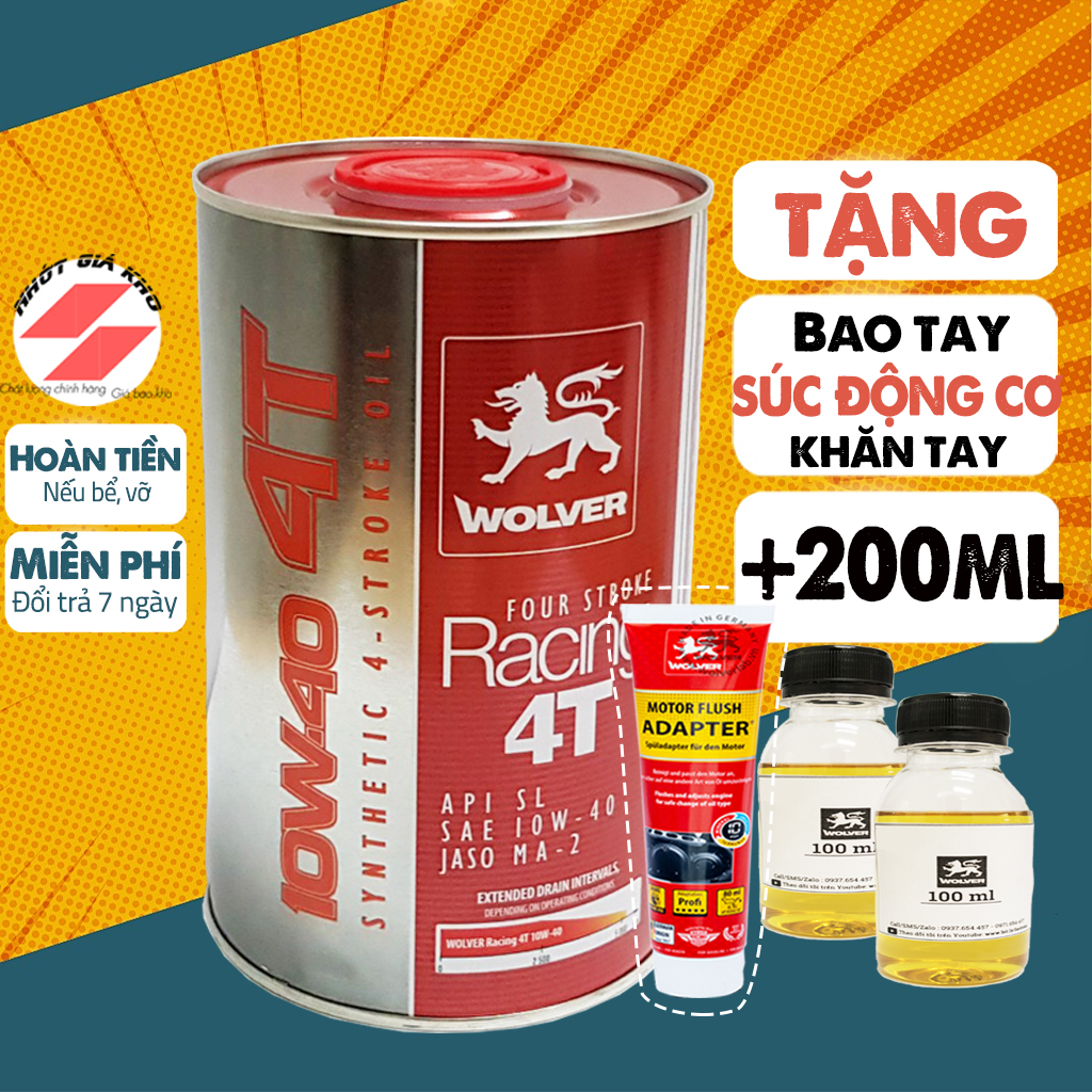Bán 1.2 Lít Nhớt Wolver Racing 10W40, Chính Hãng Nhập Đức, Có Tem Kiểm Tra, Nhớt Tổng Hợp Cho Xe Chạy Êm, Mát, Dùng Cho Xe Số Và Xe Ga