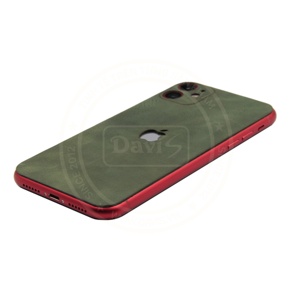 Dán da điện thoại0 iPhone 11 làm từ da bò thật cao cấp, sang trọng nhiều hữu ích - Chính hãng Davis.