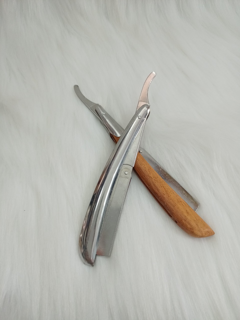 Dao cạo mặt, tỉa lông mày cán gỗ / cán inox