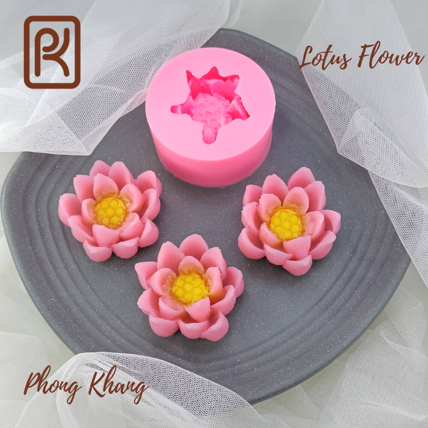 [Ảnh thực tế] Khuôn silicon 4d Phong Khang làm rau câu hoa sen