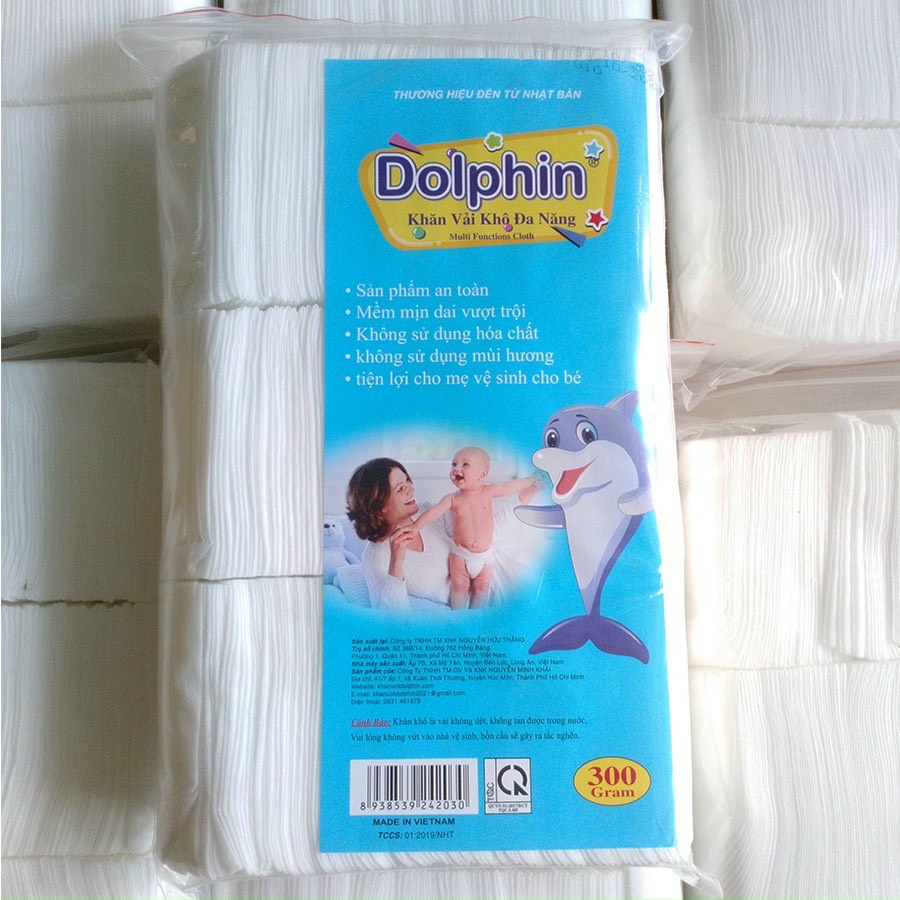 Khăn khô đa năng Dolphin cho bé 300g kích thước