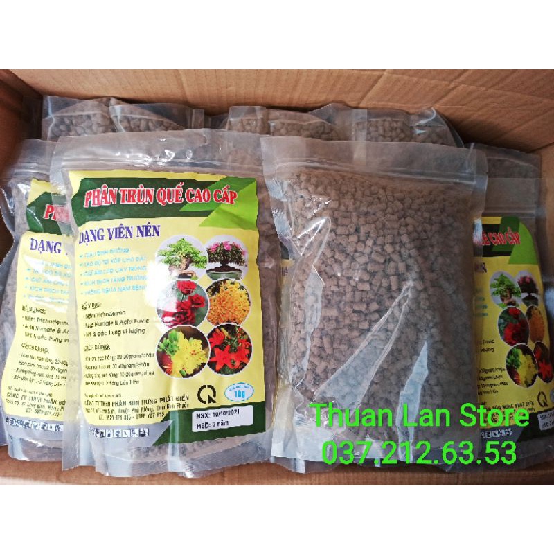 Gói 1kg Phân Trùn Quế Dạng Nén Viên