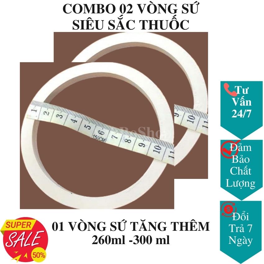 Siêu sắc thuốc combo 02 vòng sứ dùng cho tất cả các ấm sắc thuốc trên thị trường