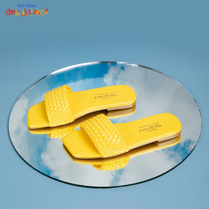 Dép nữ quai ngang đan bính thời trang có size lớn 42 43