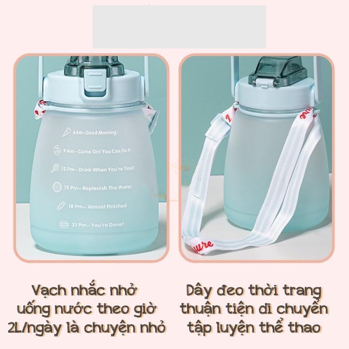 Bình Đựng Nước 1400ml Dễ Thương Có Vạch