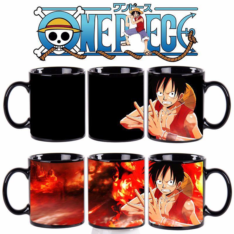 [HCM SHIP NHANH]Ly đổi màu Monkey D. Luffy one piece (Màu Đen)