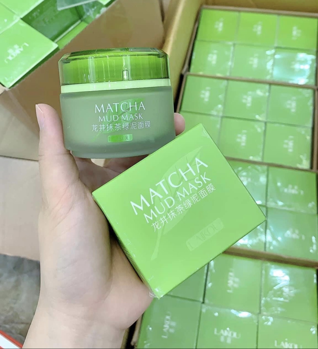 Mặt nạ bùn trà xanh Laikou Matcha Mud Mask