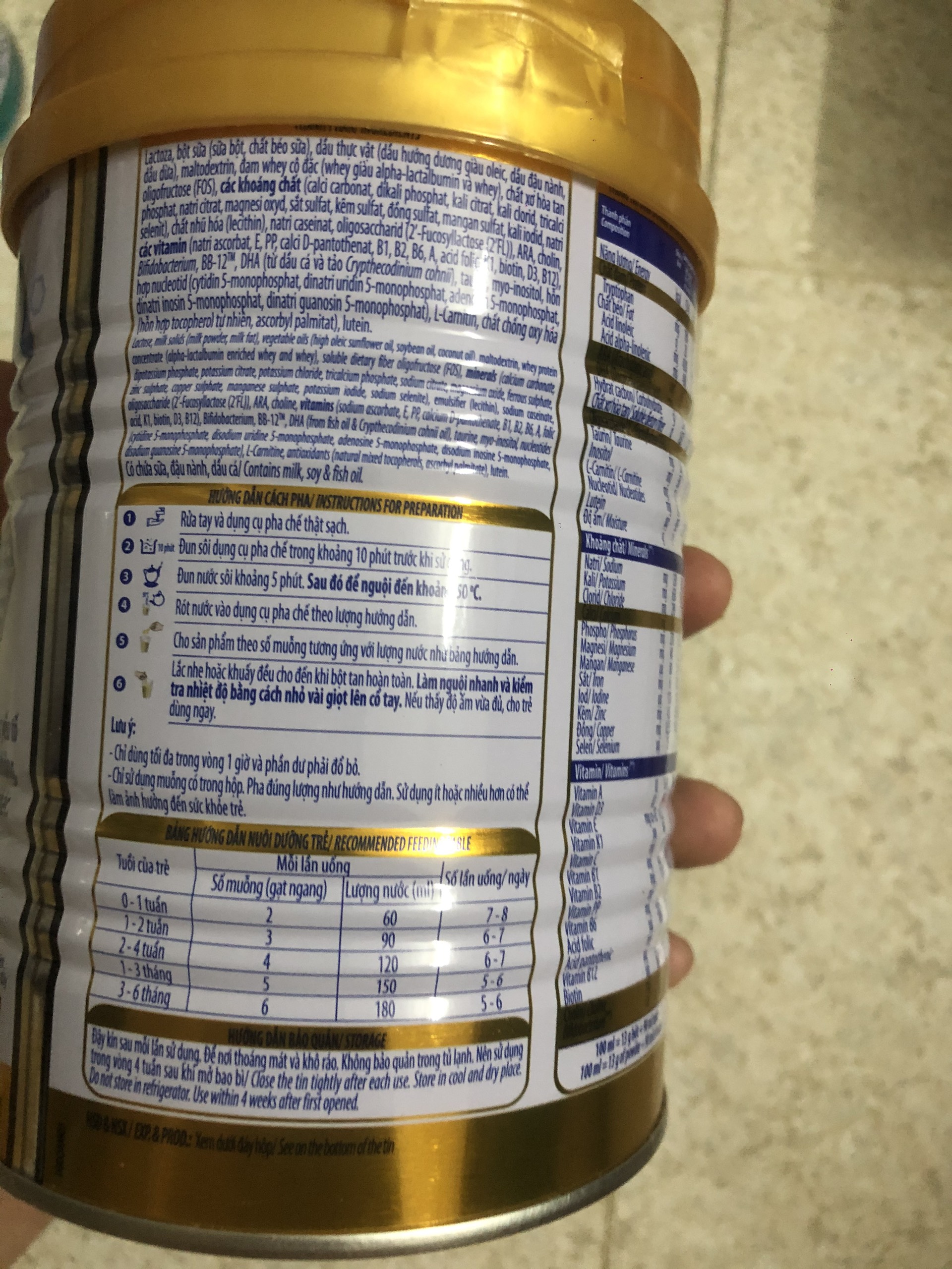 Sữa bột optimum gold 1 400g