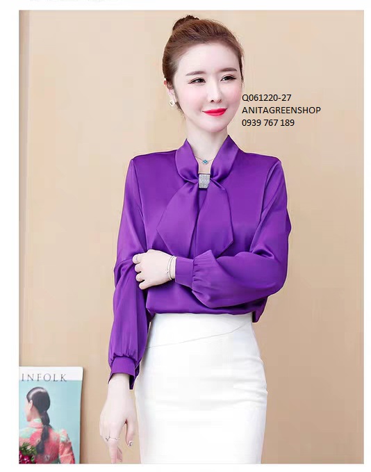 Q061220  ÁO SƠ MI NỮ PHI LỤA CAO CẤP