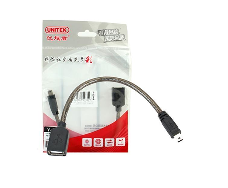 Cáp OTG  UNITEK đầu dẹp micro