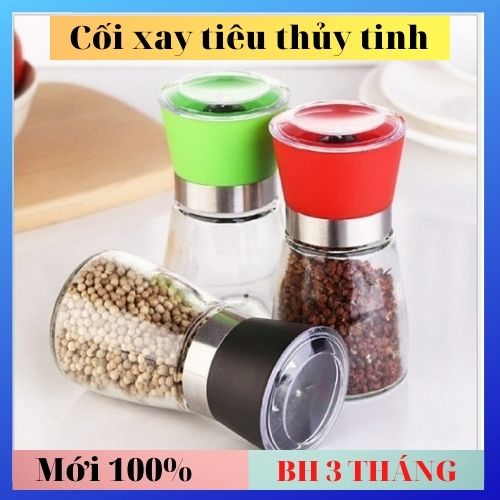 Lọ xay tiêu, Cối xay tiêu cầm tay thủy tinh, nắp chắc chắc, tiện dụng và thông minh, Dụng cụ xay tiêu thủy tinh đa năng cầm tay, máy xay tiêu mini, hũ xay tiêu, bình đựng hạt tiêu