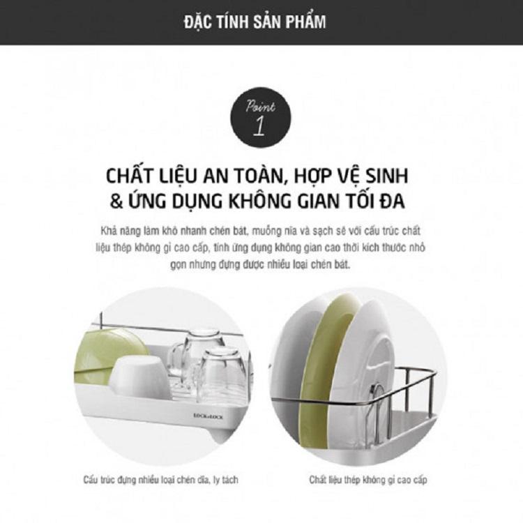 [HCM]Kệ chén 2 tầng Lock&Lock có rãnh thoát nước LDR2001