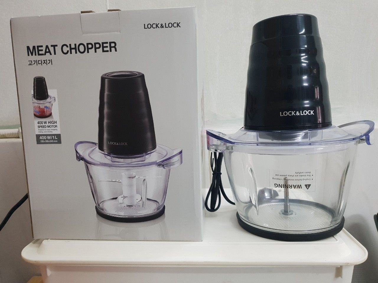 [HCM]MÁY XAY THỊT LOCK&LOCK MEAT CHOPPER 1 LÍT EJM156BLK