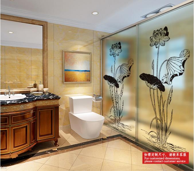 [HCM]Decal Dán Kính Cao Cấp - Cây Hoa Sen thân dài  ( 60x116 )-DK1061