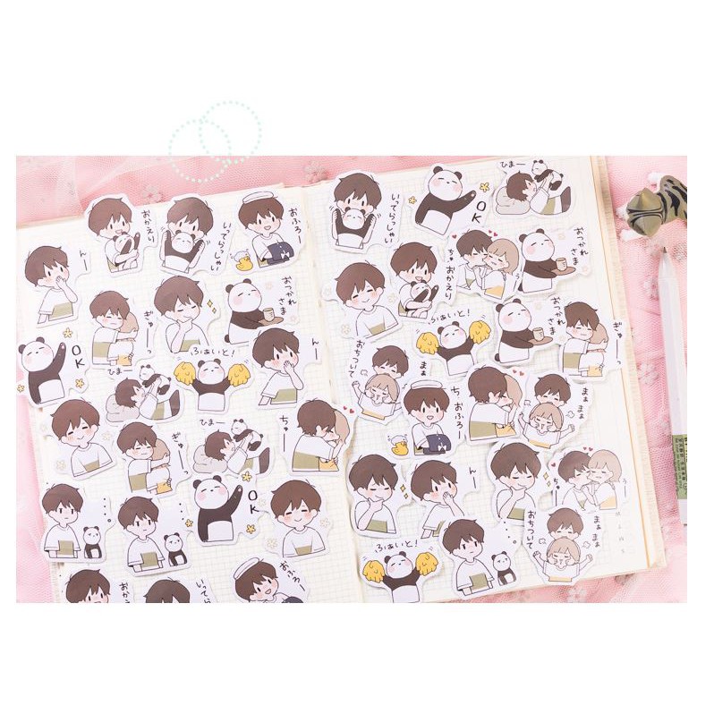 Bộ 45 Sticker Panda Dễ Thương E64