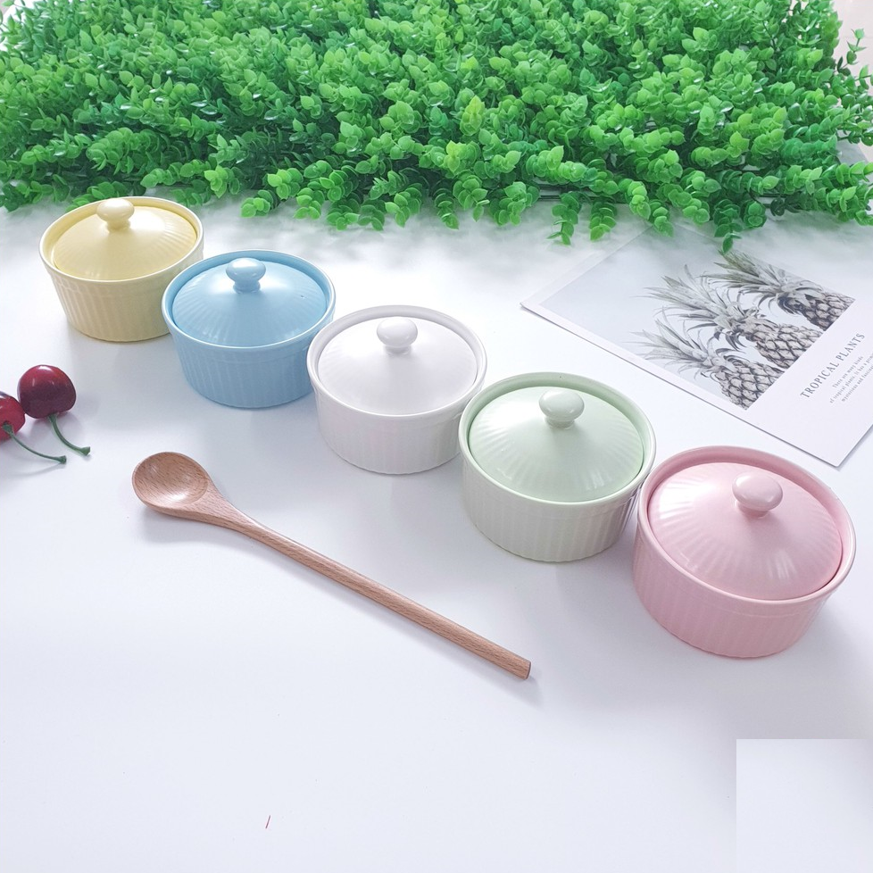 Bát Ăn Dặm Cho Bé Gốm Sứ Kiểu Nhật Có Nắp 150ml -180ml