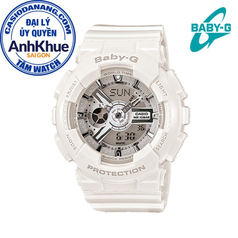 Đồng hồ nữ dây nhựa Casio Baby-G chính hãng Anh Khuê BA-110-7A3DR (43mm)