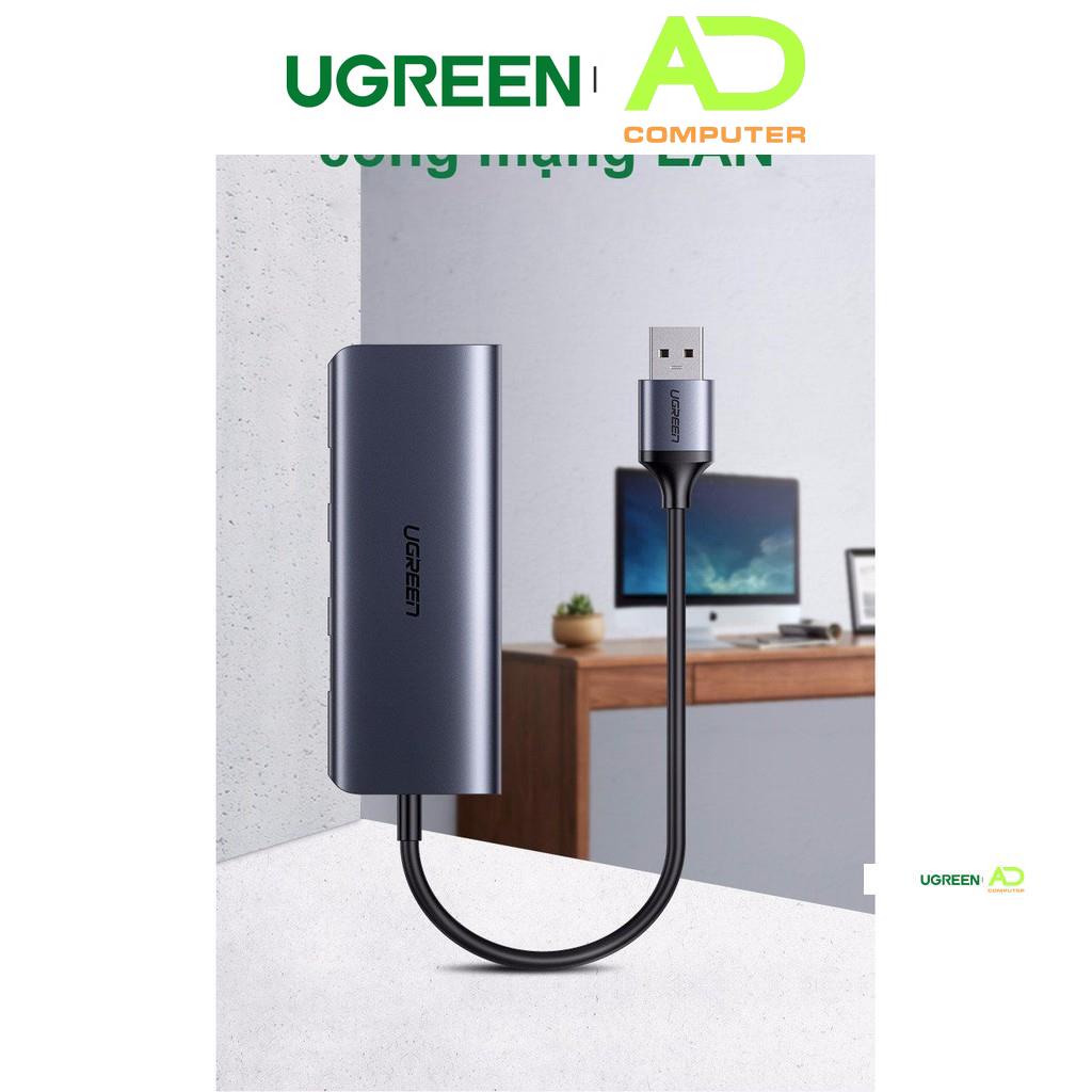 Bộ chia USB 3.0 ra 3 cổng USB 3.0 + Lan Gigabit 1000Mbps Ugreen 60719